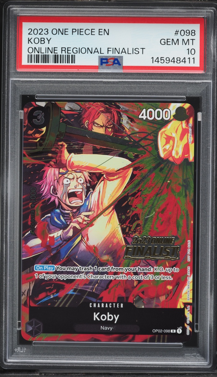 Koby Promo 2023 One Piece Promo Online Regional Finalist Koby #098 PSA 10 GEM MINT ...