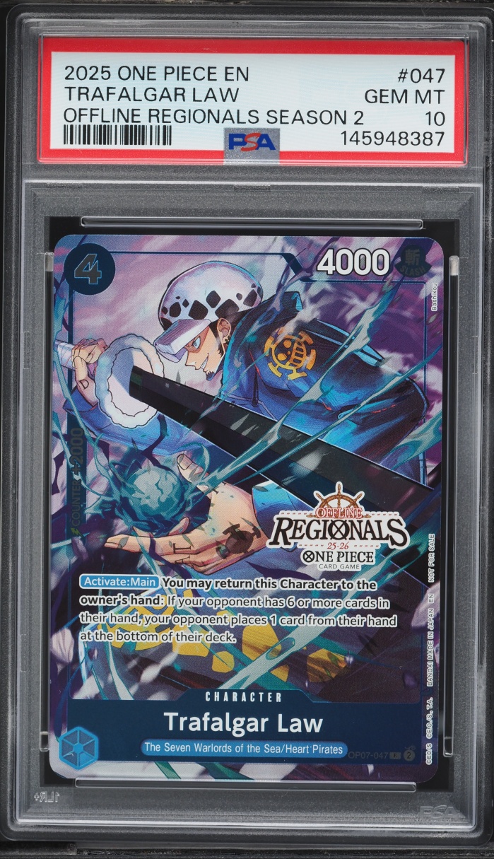 2025 One Piece Offline Regionals Pack '25 Season 2 Trafalgar Law #047 PSA 10 GEM MINT