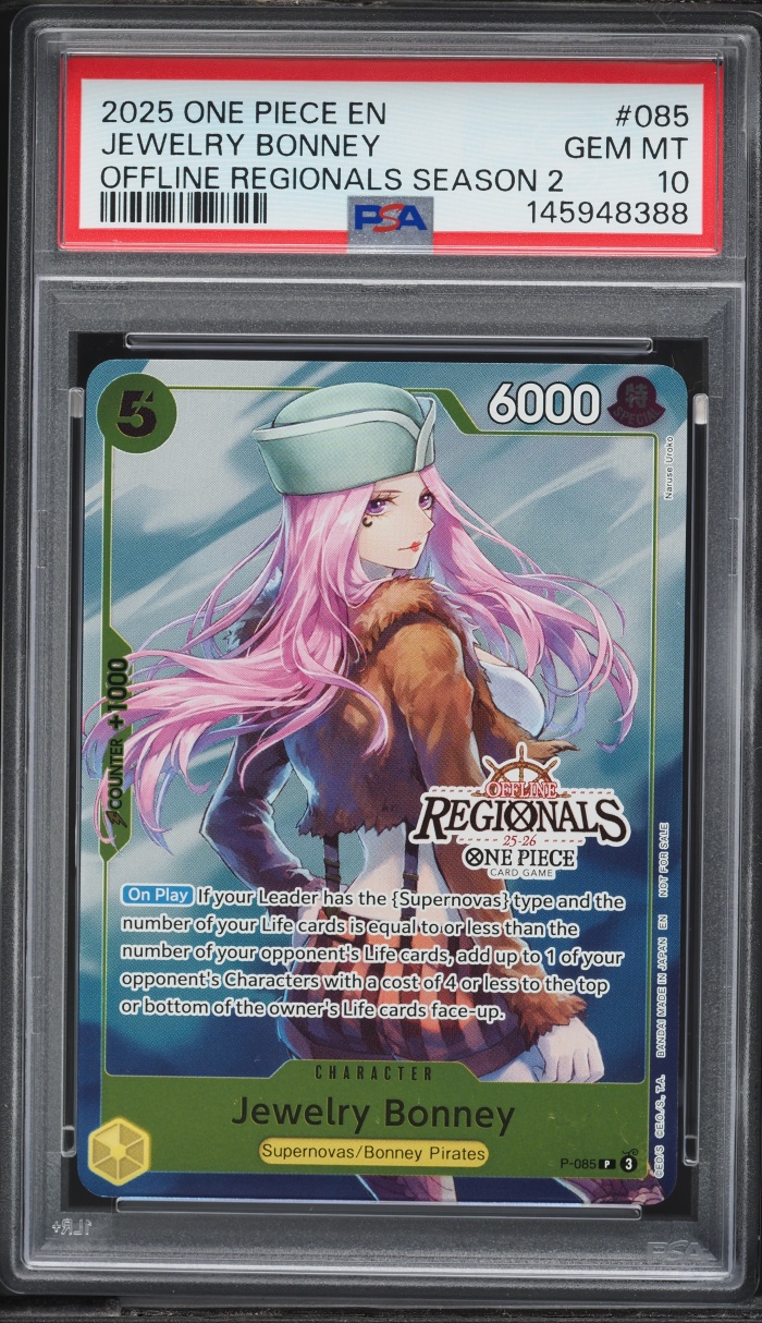 2025 One Piece Offline Regionals Pack Season 2 Jewelry Bonney #085 PSA 10 GEM MINT