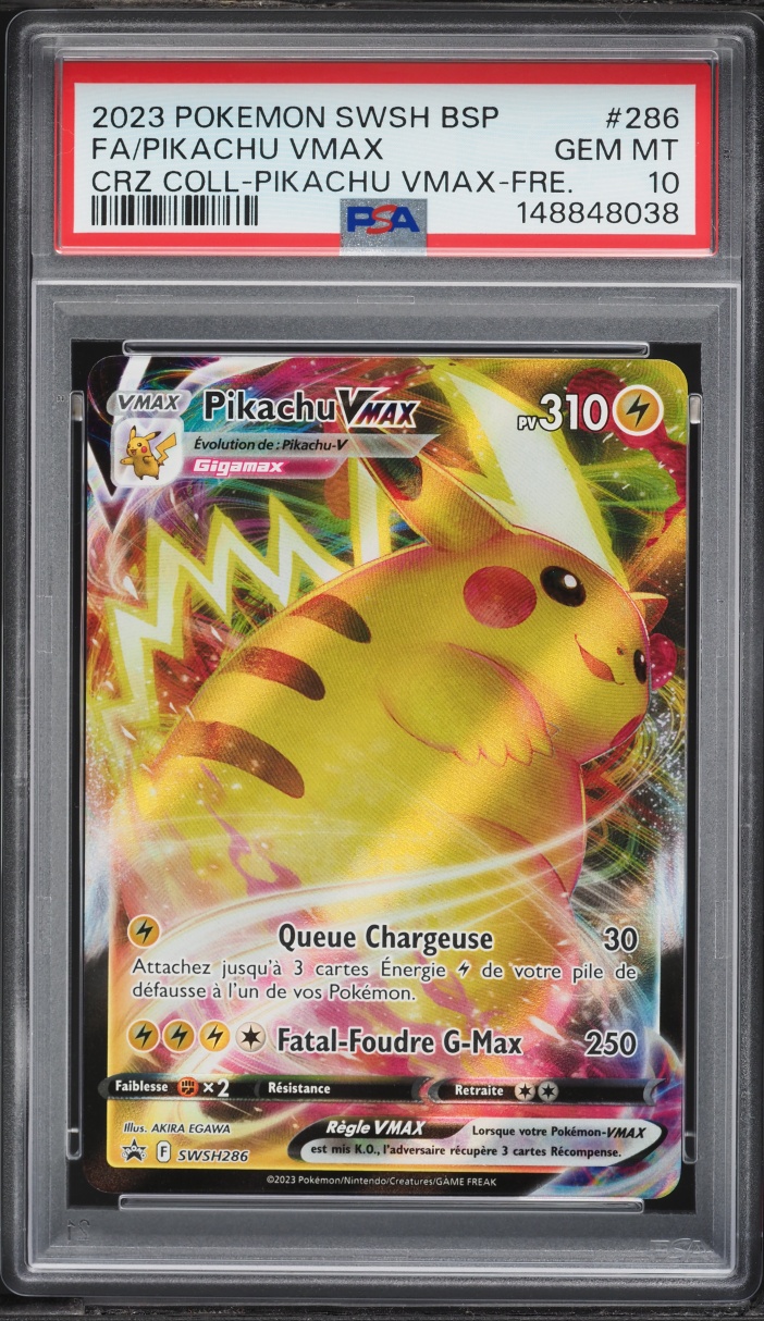 2023 Pokemon French SWSH Promo Crown Zenith Collection Full Art Pikachu VMAX #286 PSA 10 GEM