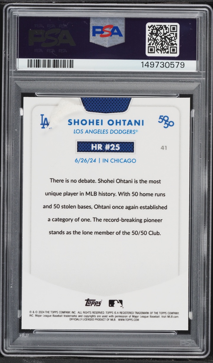 2024 Topps Chrome 50/50 Aqua Refractor Shohei Ohtani /75 #41 PSA 9 MINT