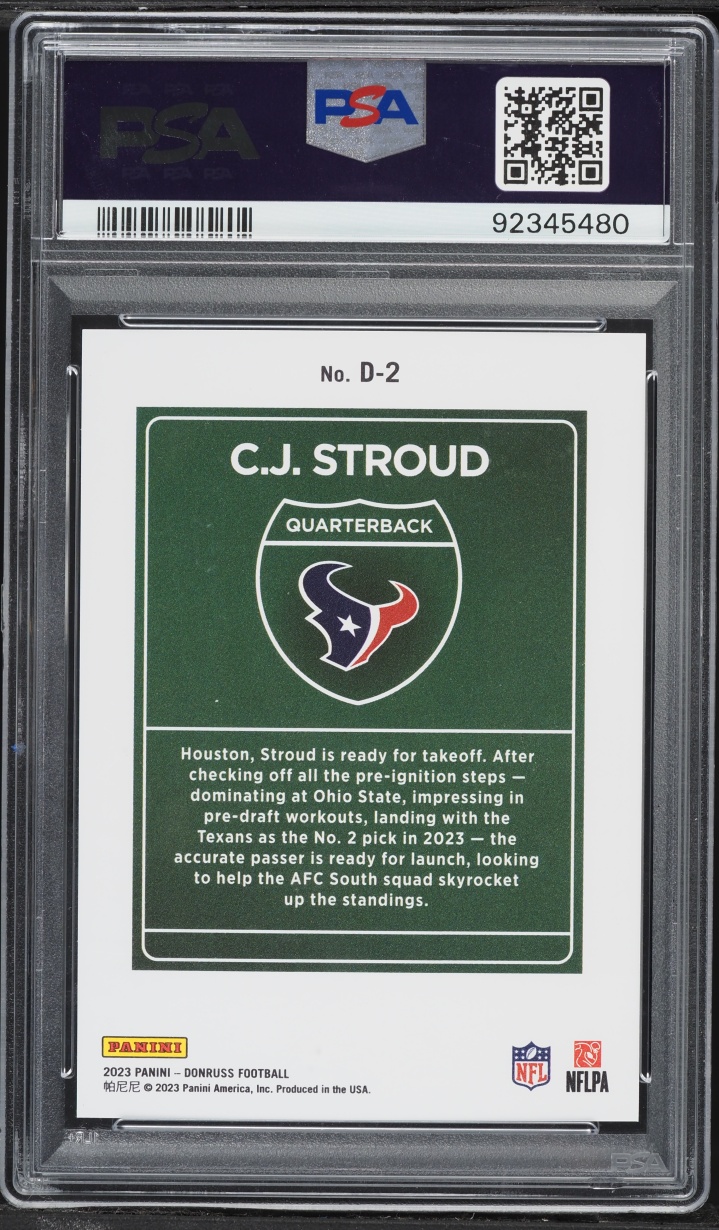 2023 Donruss Downtown C.J. Stroud ROOKIE #D-2 PSA 10 GEM MINT