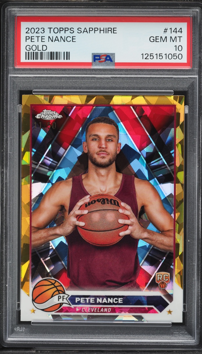 2023 Topps Chrome Sapphire Edition Gold Pete Nance ROOKIE /50 #144 PSA 10 GEM MINT