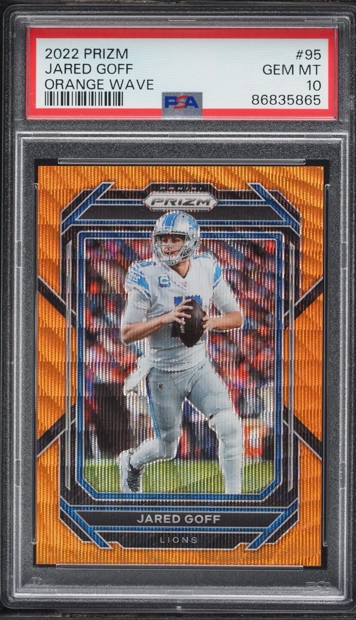 2022 Panini Prizm Orange Wave Jared Goff /60 #95 PSA 10 GEM MINT