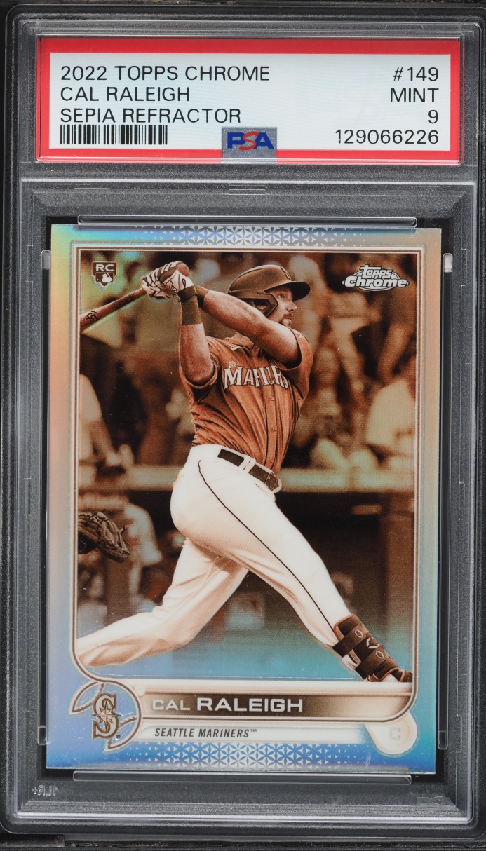 2022 Topps Chrome Sepia Refractor Cal Raleigh ROOKIE #149 PSA 9 MINT