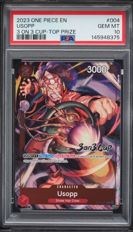 2023 One Piece Promo 3 On 3 Cup Winner Usopp #OP01-004 PSA 10 GEM