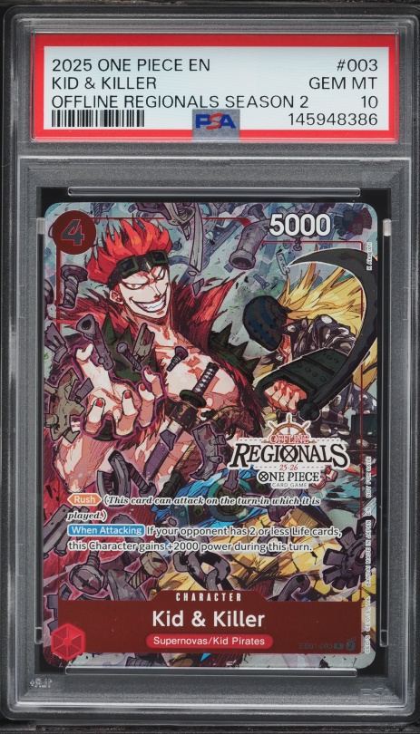 2024 One Piece Japanese Promos V Jump Kid & Killer #EB01-003 PSA
