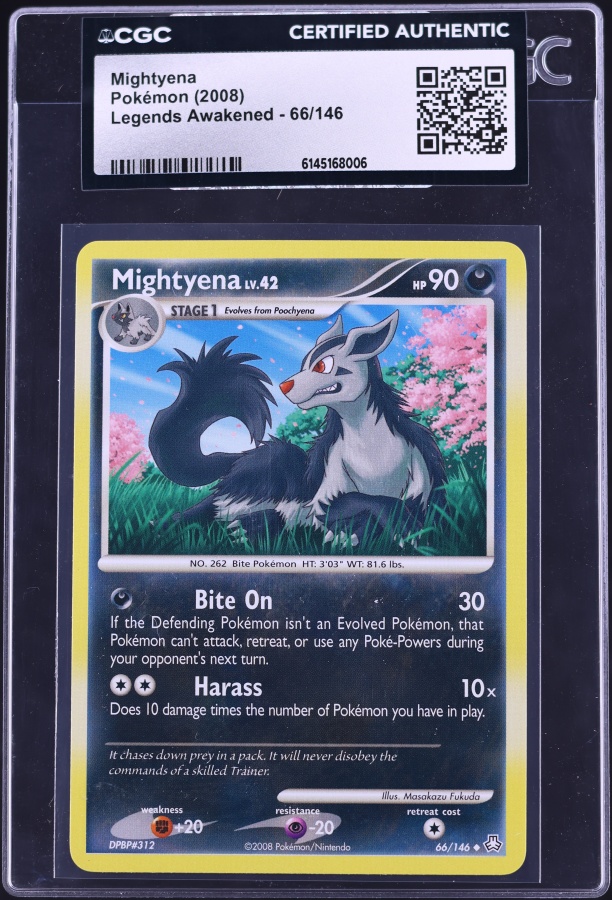 2008 Pokemon Diamond & Pearl Legends Awakened Mightyena #66 CGC AUTH