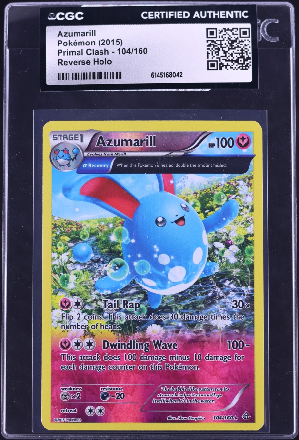 pokemon azumarill card 2015 XY Primal Clash Reverse Holo #104 CGC AUTH on Fanatics Collect Water Rarity Buy Azumarill | Temporal Forces