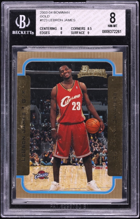 2003 Bowman Gold LeBron James ROOKIE #123 BGS 8 NM-MT