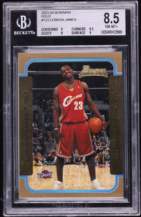 2003 Bowman Gold LeBron James ROOKIE #123 BGS 8.5 NM-MT+