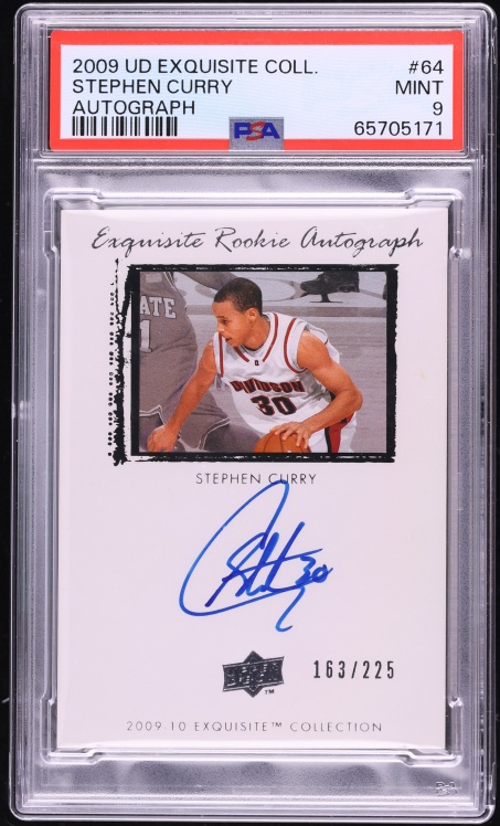 2009 Exquisite Collection Stephen Curry ROOKIE AUTO /225 #64 PSA 9 MINT