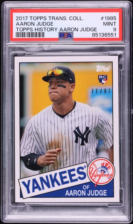 2017 Topps Transcendent Collection Aaron Judge ROOKIE /87 #AJ-1985 PSA 9 MINT
