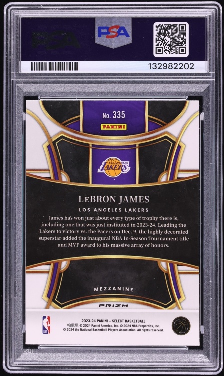 2023 Select Mezzanine Blue Prizm LeBron James #335 PSA 10 GEM MINT
