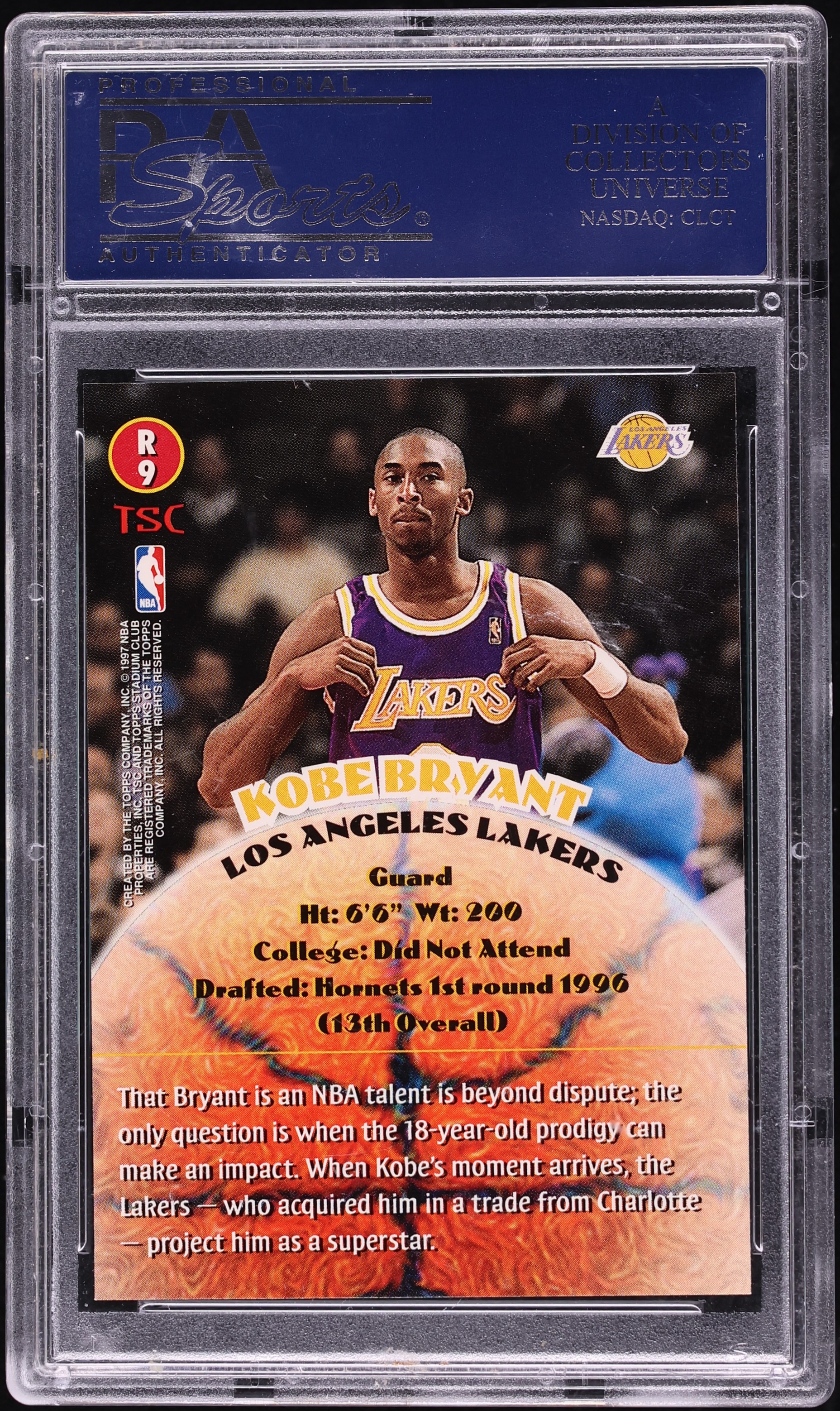 1996 Stadium Club 2 Kobe Bryant ROOKIE #R9 PSA 10 GEM MINT on 