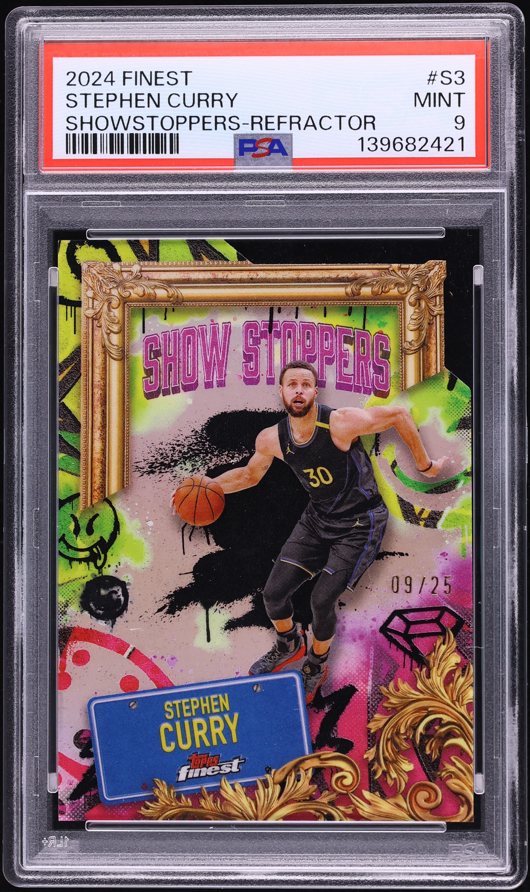 2024 Topps Finest Showstoppers Refractor Stephen Curry /25 #S3 PSA