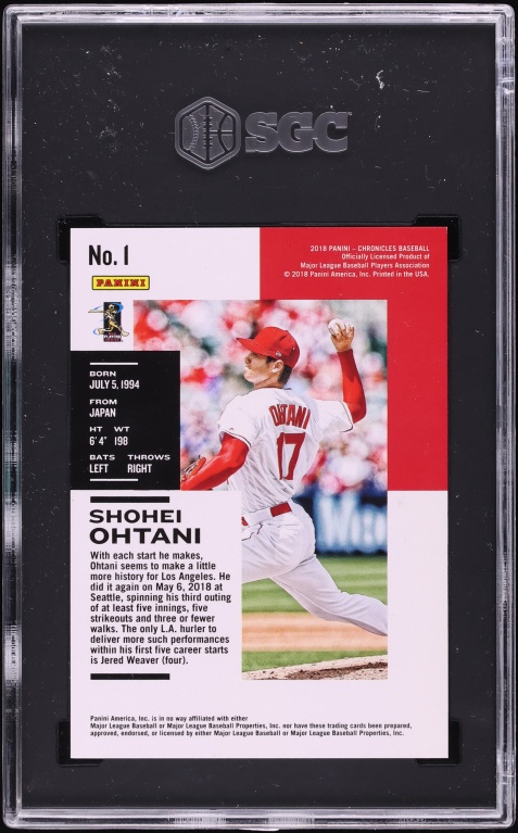 2018 Panini Chronicles Holo Gold Shohei Ohtani ROOKIE /99 #1 SGC 9.5 MINT+