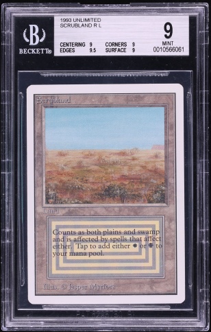 1994 Magic the Gathering MTG Revised Edition Dual Land Scrubland