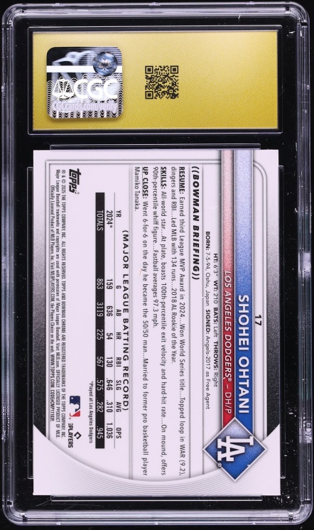 2025 Bowman Chrome Mega Box Shohei Ohtani #17 CGC 10 PRISTINE