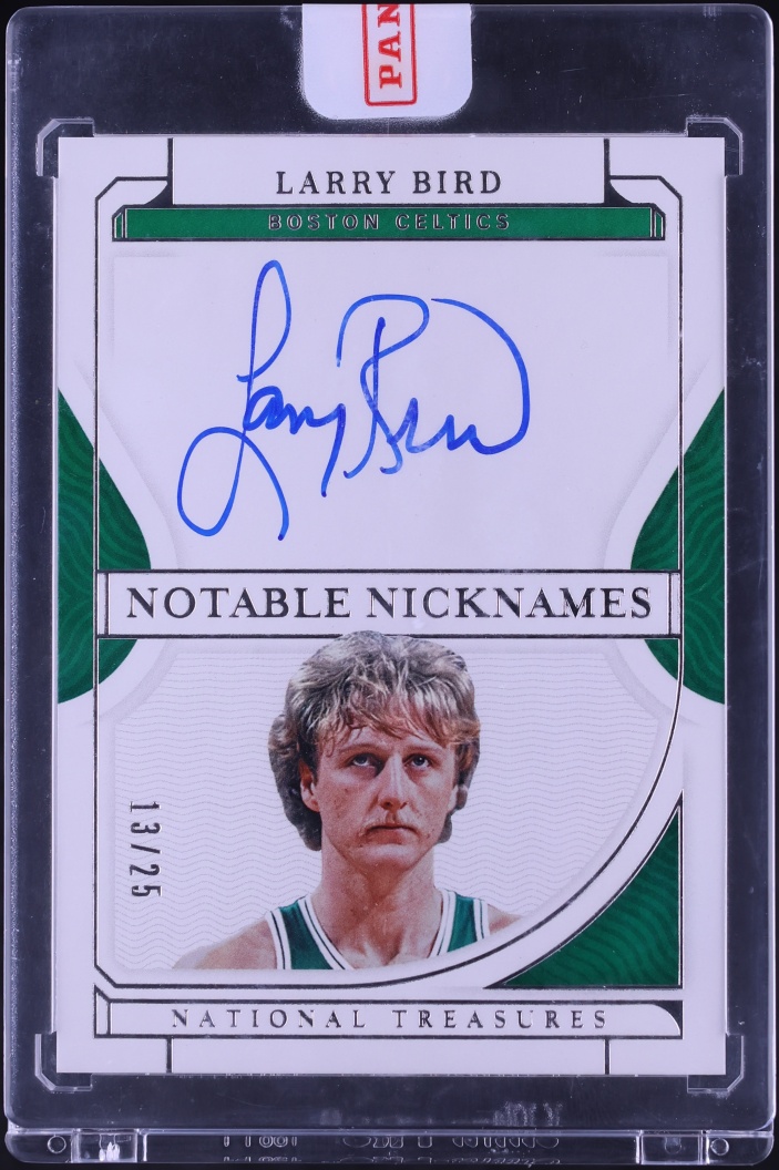 2021 National Treasures Notable Nicknames Larry Bird AUTO /25 #NN-LRB