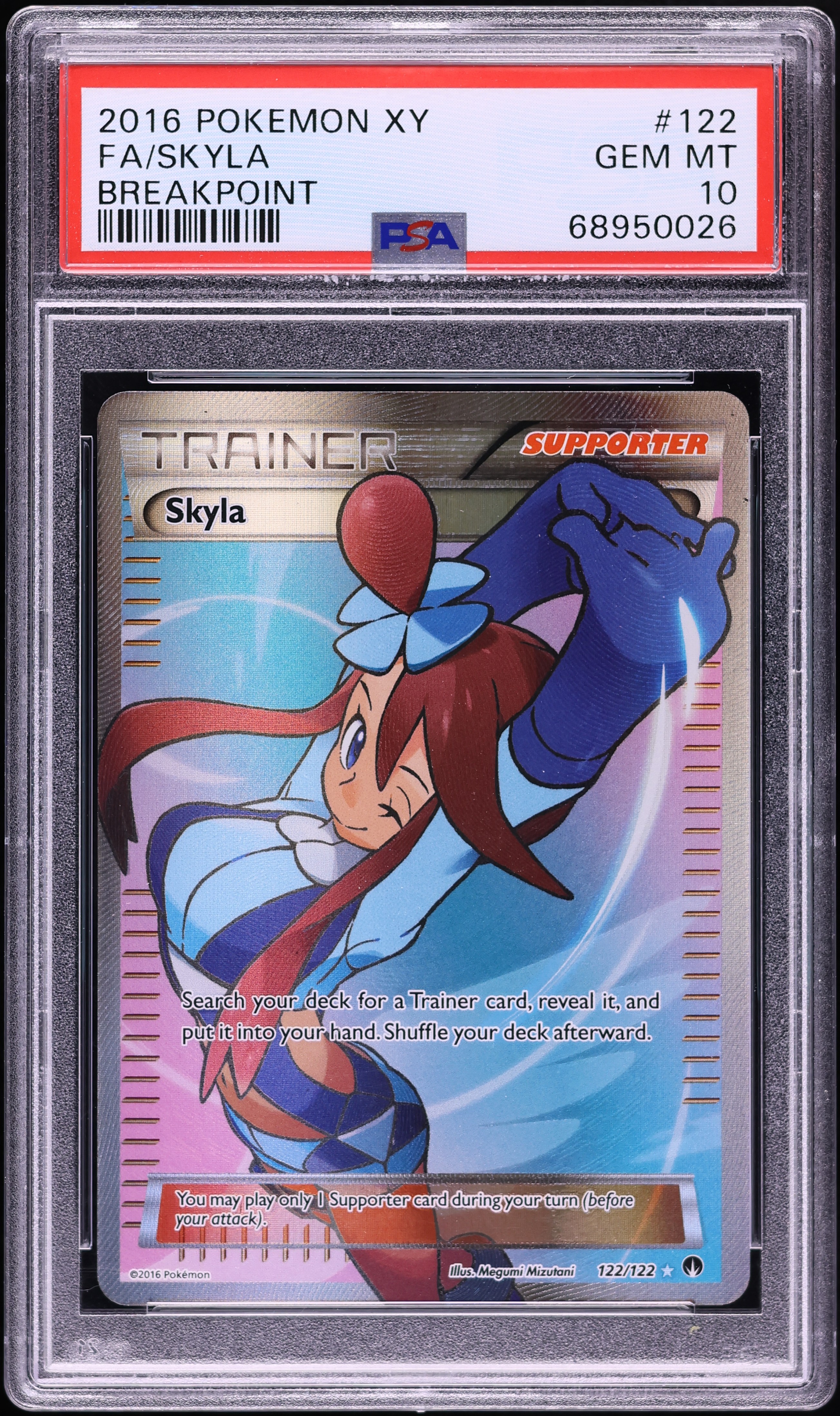 2016 Pokemon XY BREAKpoint Full Art Skyla #122 PSA 10 GEM MINT on