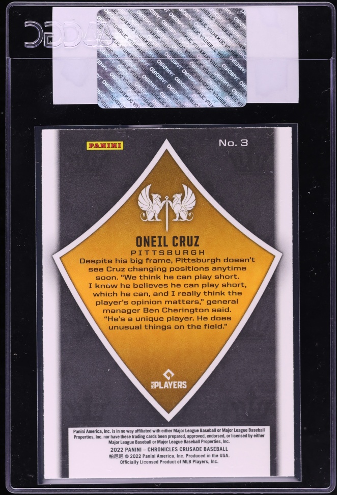 2022 Panini Chronicles Crusade Oneil Cruz ROOKIE #3 CGC AUTH