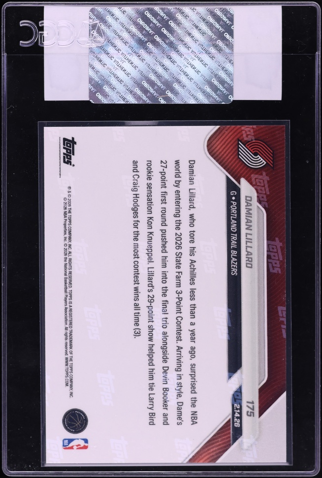 2025 Topps Now Damian Lillard #175 CGC AUTH