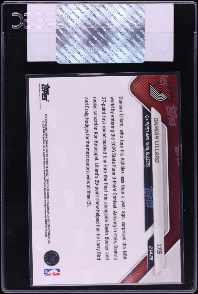 2025 Topps Now Damian Lillard #175 CGC AUTH