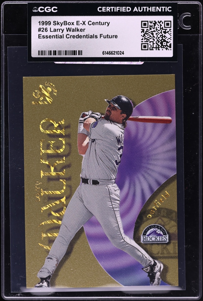1999 Skybox E-X Century Essential Credentials Future Larry Walker 1/95 #26 CGC AUTH