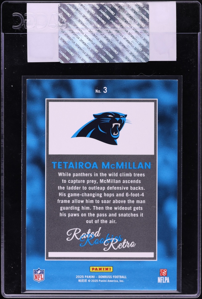 2025 Donruss Retro Tetairoa McMillan ROOKIE #3 CGC AUTH