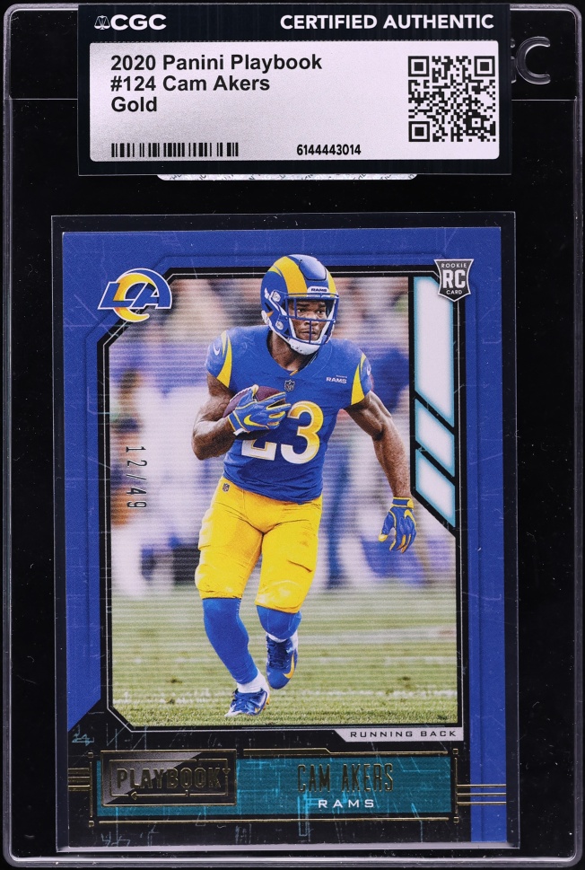 2020 Panini Playbook Gold Cam Akers ROOKIE /49 #124 CGC AUTH