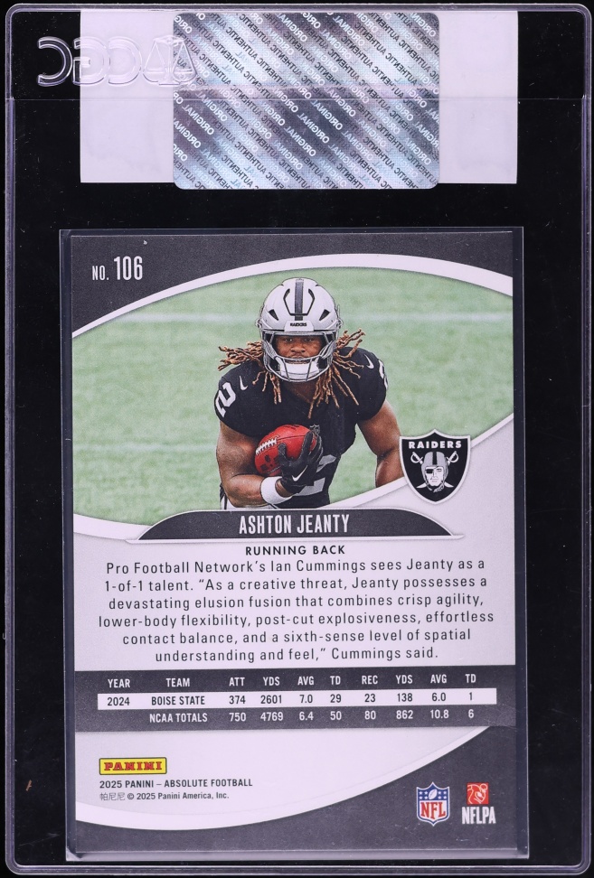 2025 Absolute Blue Ashton Jeanty ROOKIE #106 CGC AUTH