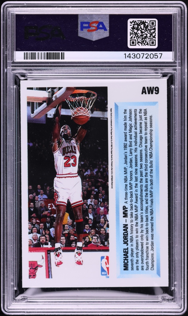 1992 Upper Deck Award Winner Holograms Michael Jordan #AW9 PSA 8 NM-MT