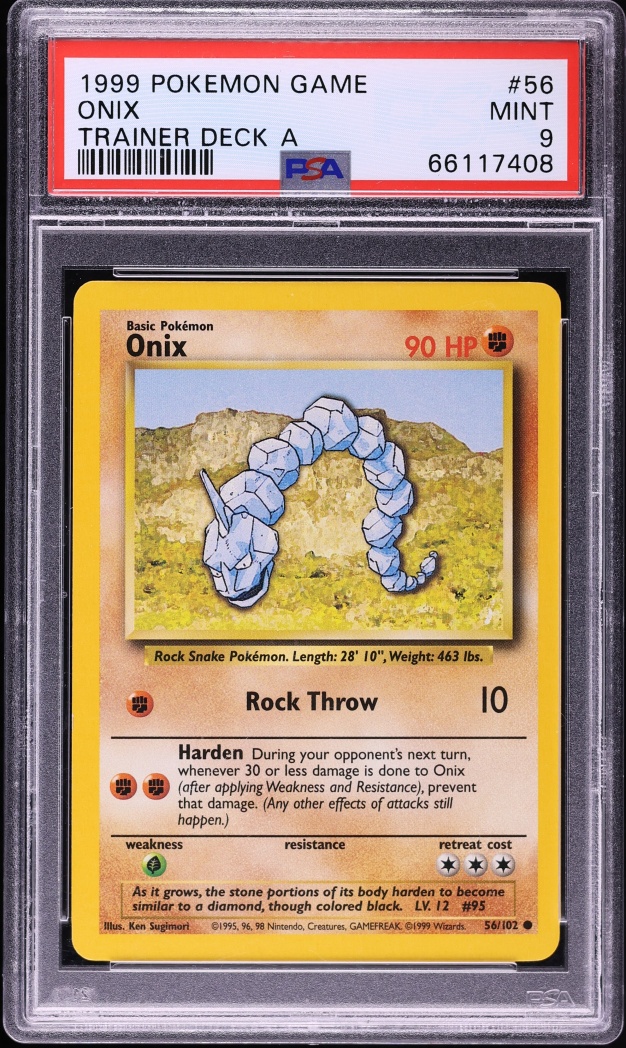1999 Pokemon Trainer Deck A Onix #56 PSA 9 MINT
