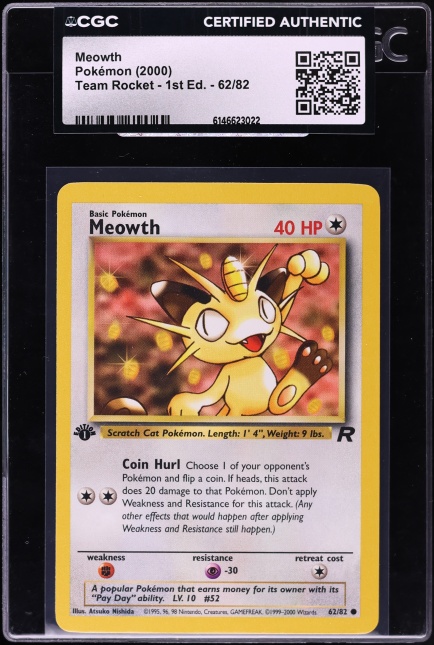 2025 Pokemon Japanese Playing Cards Taruka Effect Meowth CGC 10