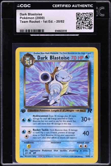 2000 Pokemon Team Rocket 1st Edition Dark Blastoise #20 CGC 9 MINT on  Fanatics Collect