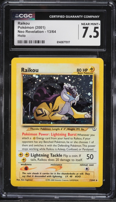 basic raikou pokemon card value The Most Expensive TCG Cards he or she chooses 1 of them and switches it with the Defending Pokemon Pokemon Neo Revelation Holo Rare