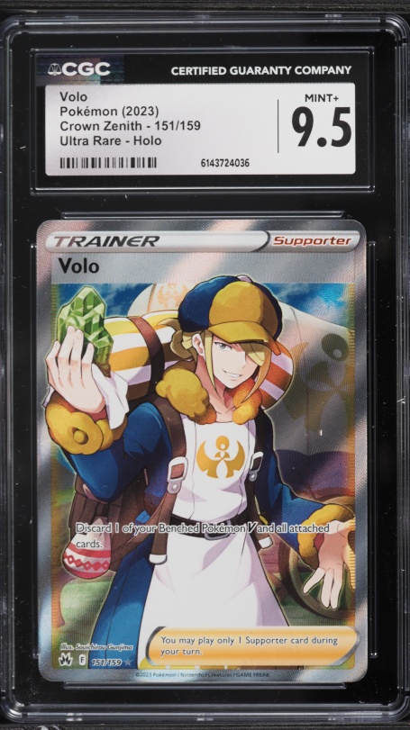 2023 Pokemon Sword & Shield Crown Zenith Full Art Volo #151 CGC 9.5 MINT+