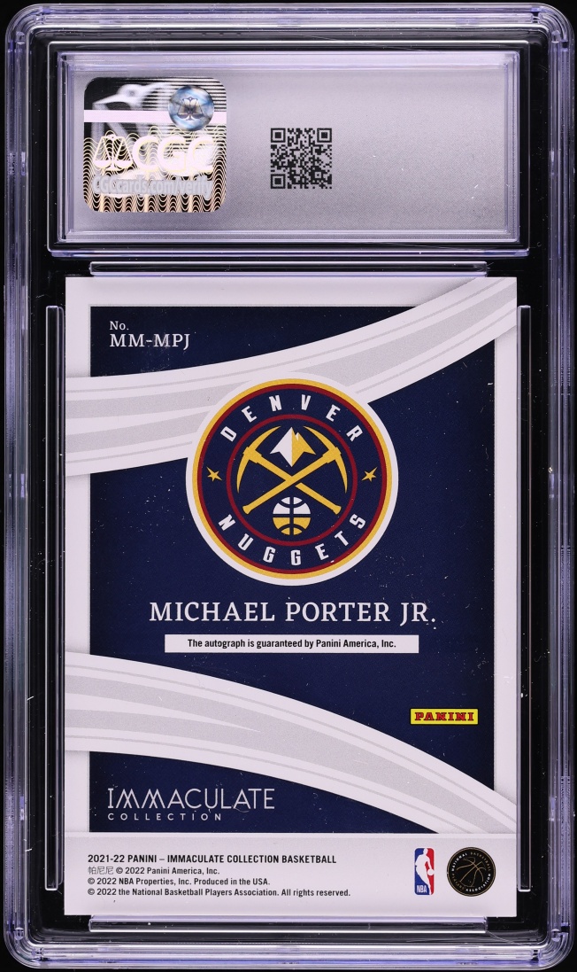 2021 Immaculate Collection Modern Marks Red Michael Porter Jr. AUTO /25 #MM-MPJ CGC 8.5 NM-MT+