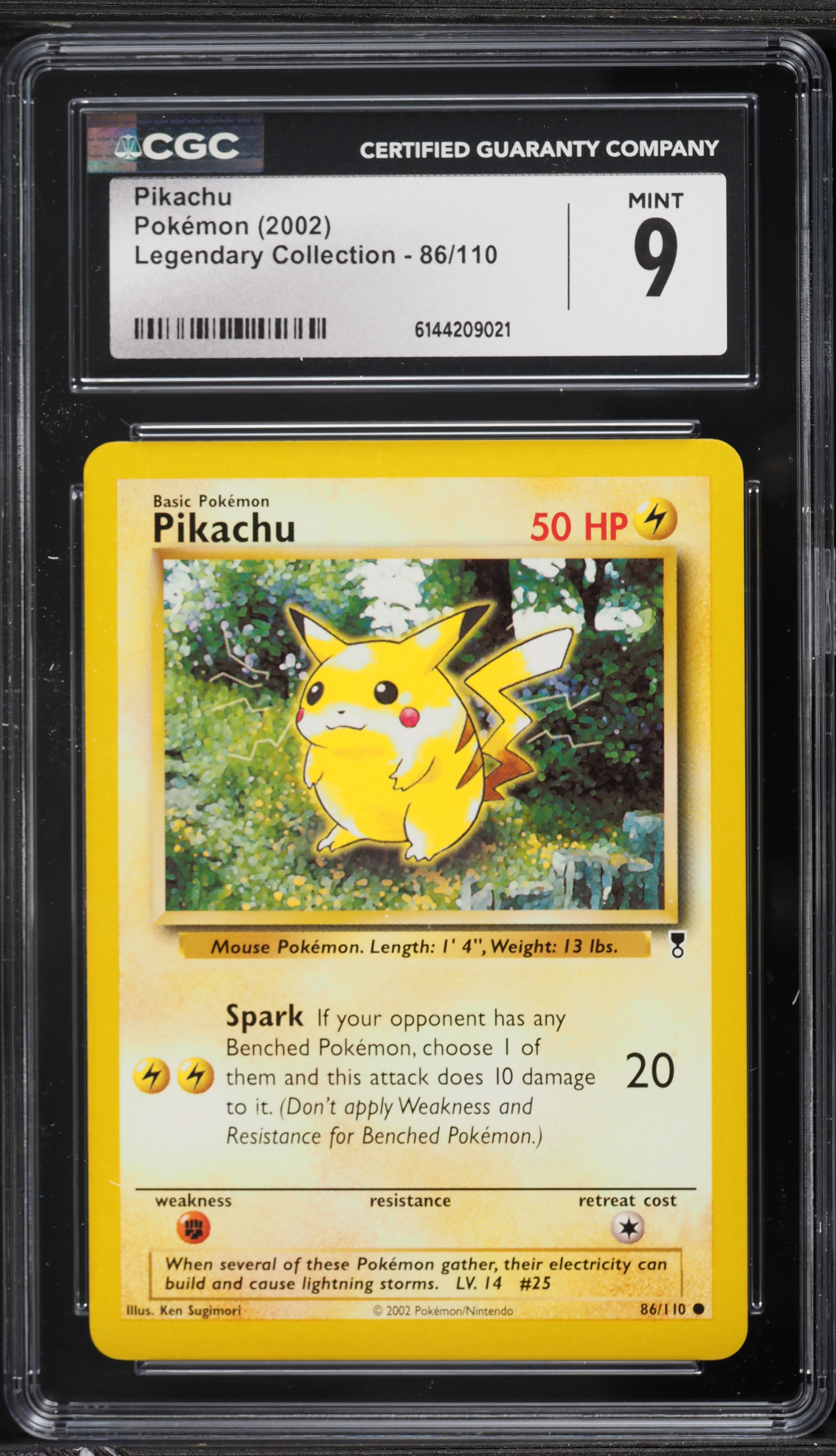 2002 Pokemon Legendary Collection Pikachu #86 CGC 9 MINT on