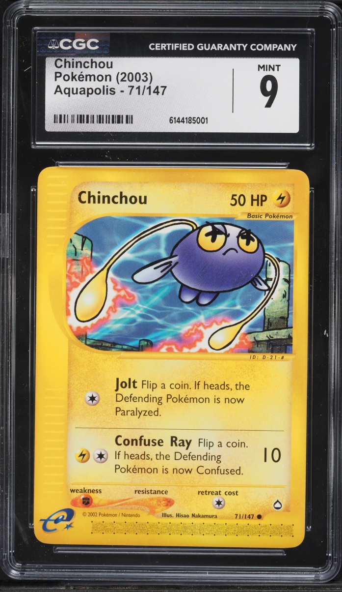 2003 Pokemon Aquapolis Chinchou #71 CGC 9 MINT