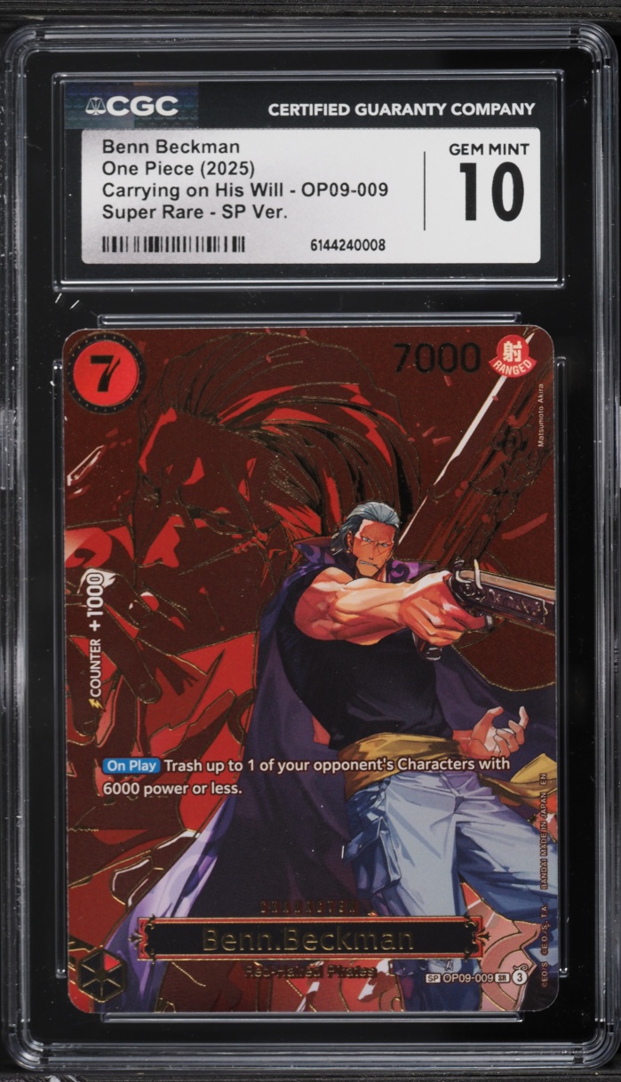 2025 One Piece Carrying On His Will SR SP Benn Beckman #OP09-009 CGC 10 GEM MINT