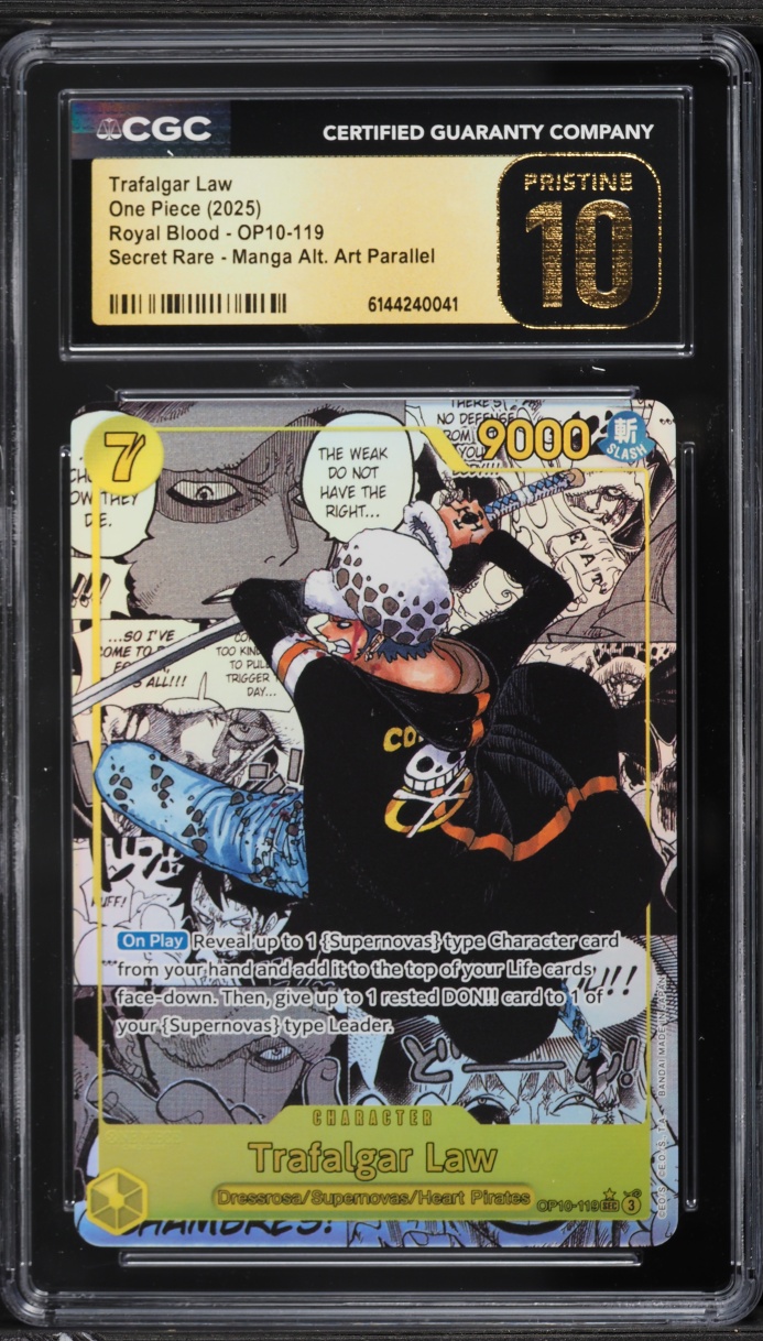 2025 One Piece Royal Blood Manga Alt Art Trafalgar Law #OP10-119 CGC 10 PRISTINE
