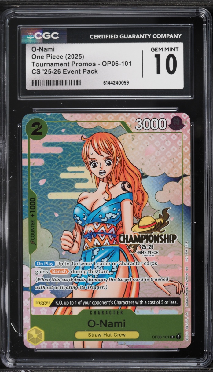 2025 One Piece Tournament Promos CS '26 Event Pack O-Nami #OP06-101 CGC 10 GEM MINT