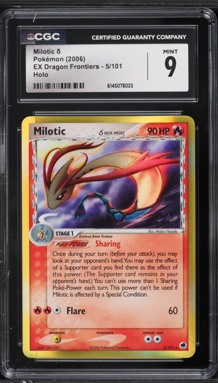 2006 Pokemon EX Dragon Frontiers Holo Milotic #5 CGC 9 MINT