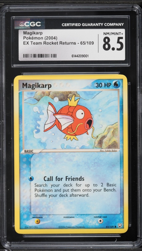 2004 Pokemon EX Team Rocket Returns Magikarp #65 CGC 8.5 NM-MT+