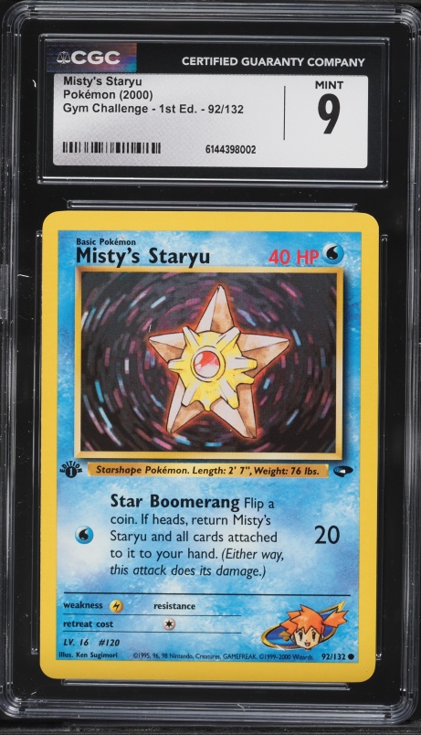 2000 Pokemon Gym Challenge 1st Edition Misty's Staryu #92 CGC 9 MINT