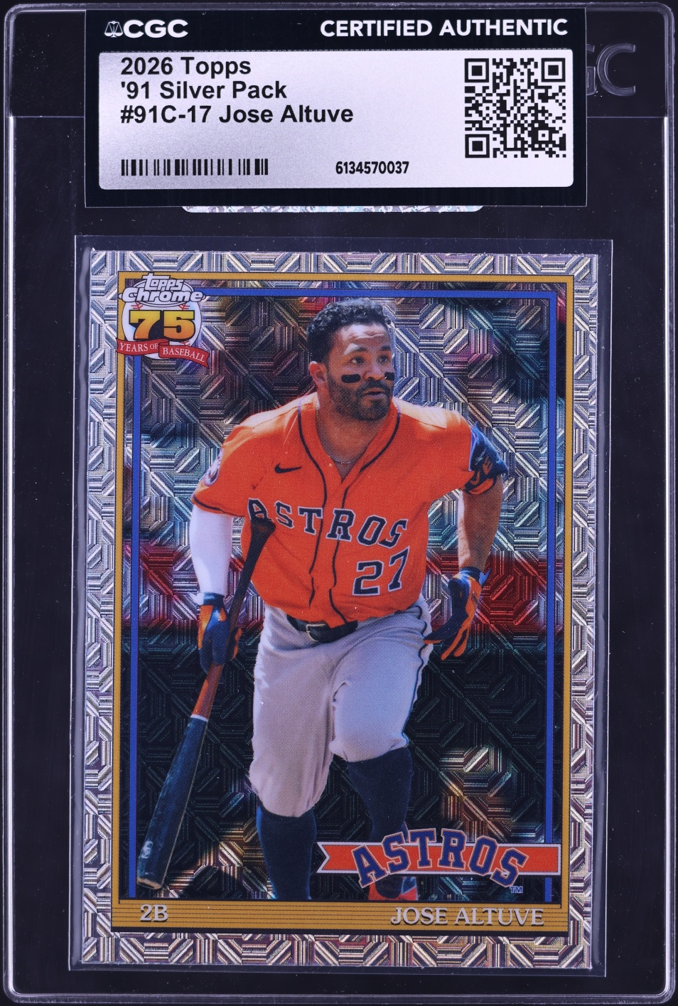 2026 Topps Chrome '91 Silver Pack Jose Altuve #91C-17 CGC AUTH