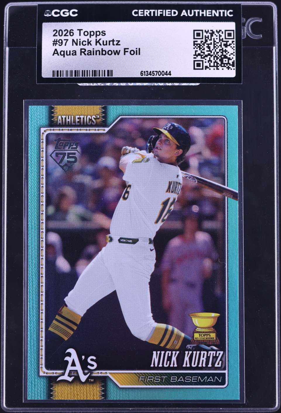 2026 Topps Aqua Rainbow Foil Nick Kurtz #97 CGC AUTH