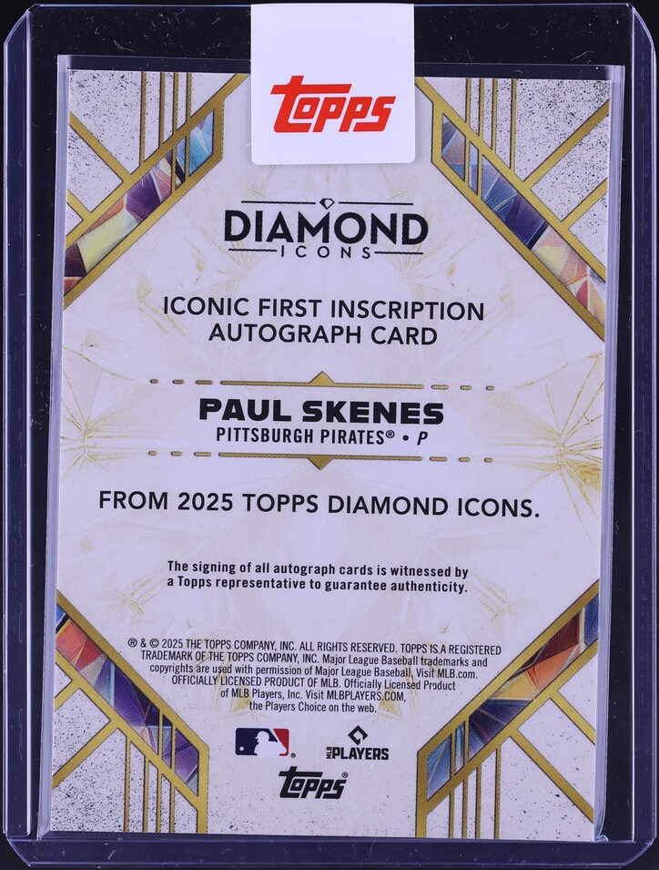 2025 Topps Diamond Icons Iconic First Inscription Paul Skenes AUTO /25 #IFA-PS